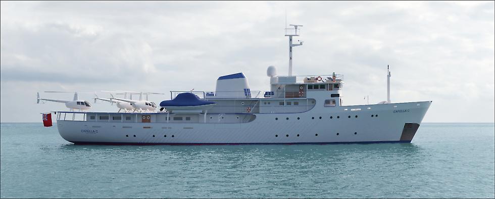 Conversion of an hydrographic vessel